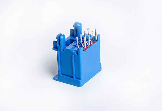Blue Pbt Ul94v-0 Fcc Part 8p8c Pcb Mount Rj45 Connector UnShield TM52T811SXX4Z