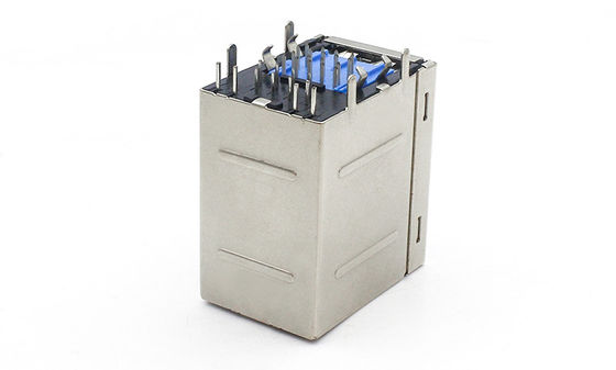 RJ45 Modular Jack Double USB3.0 Port + RJ45 Jack With LEDs Network