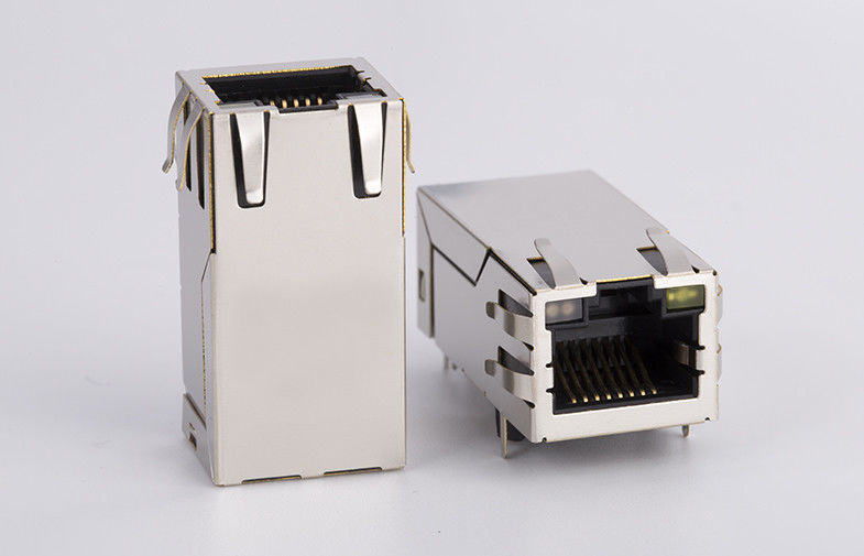 Customized 10G RJ45 Connector 32.5mm Length With EMI Spring Protection